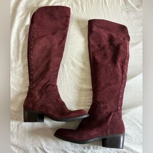 Vince Camuto Red Over the Knee Boots Suede